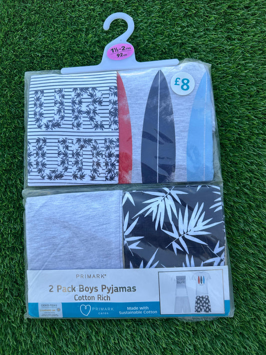 PRIMARK COTTON RICH SHORT SLEEVE SHORT LEG PJ SET PACK OF 2