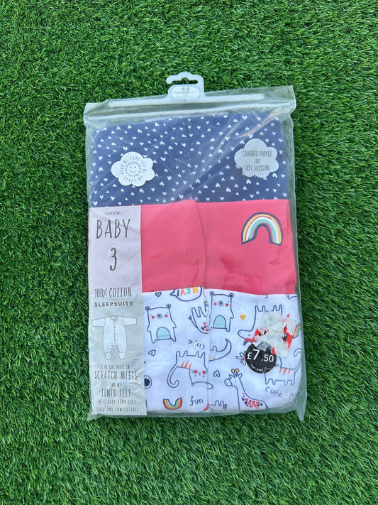 GEORGE FULL BODY SUIT PACK OF 3