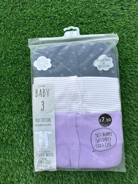 GEORGE FULL BODY SLEEPING SUITS PACK OF 3