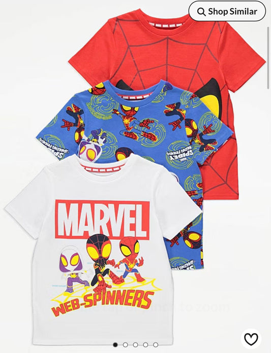 GEORGE MARVALSPIDER MAN T-SHIRT PACK OF 3