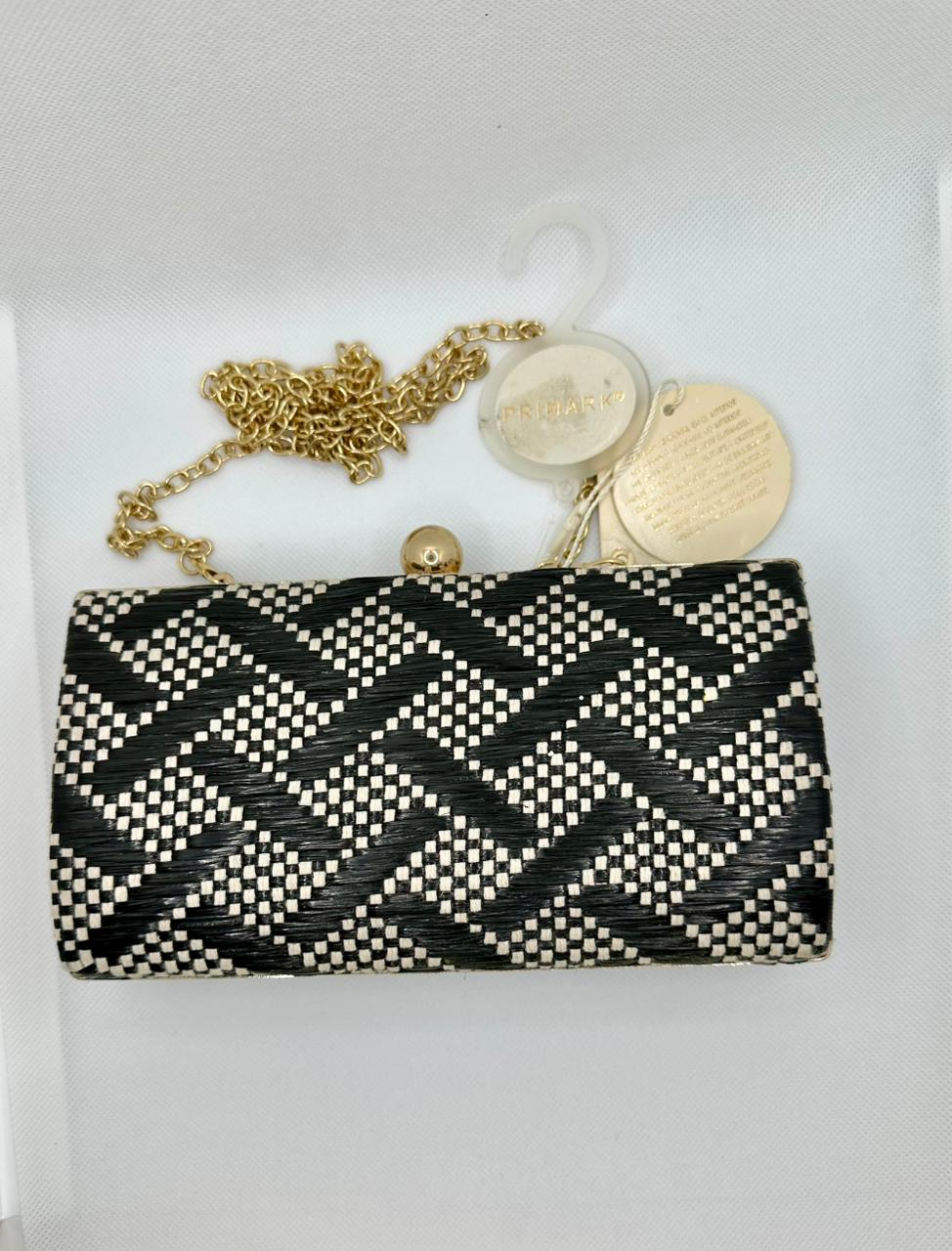 PRIMARK WOVEN CLUCH BAG WITH CHAIN