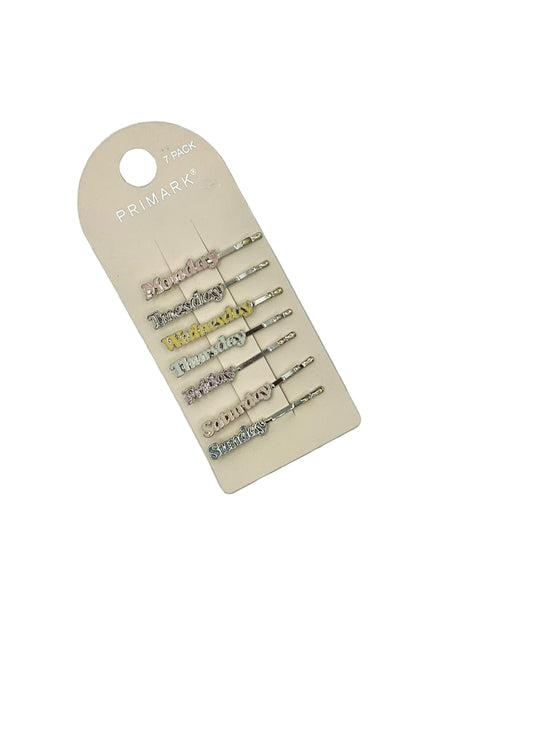 PRIMARK HAIR PINS WITH DAYS OF THE WEEK PACK OF 7