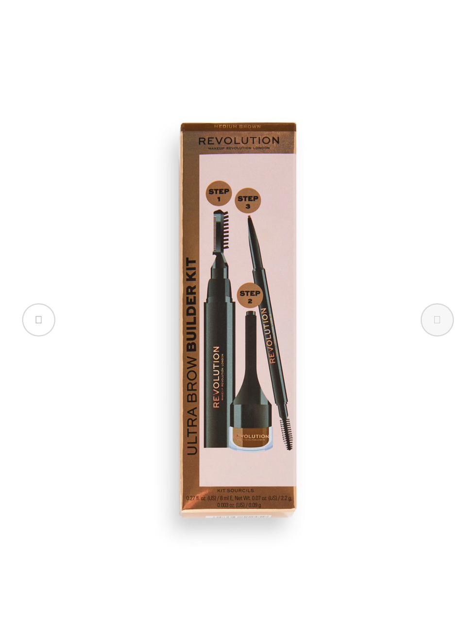 REVOLUTION ULTRA BROWN EYE BROW BUILDER KIT