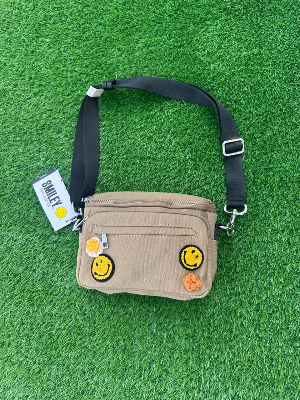 ZARA SMILY KHAKI/GREEN CANVAS CROSSBODY BAG