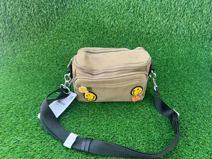 ZARA SMILY KHAKI/GREEN CANVAS CROSSBODY BAG