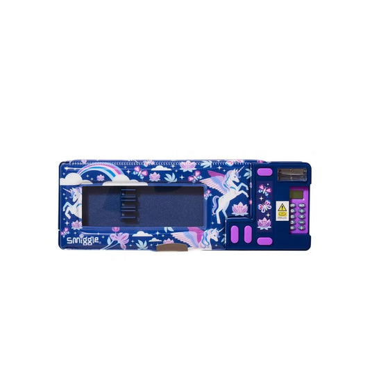 SMIGGLE UNICORN POP OUT PENCIL CASE NAVY BLUE WITH CALCULATOR