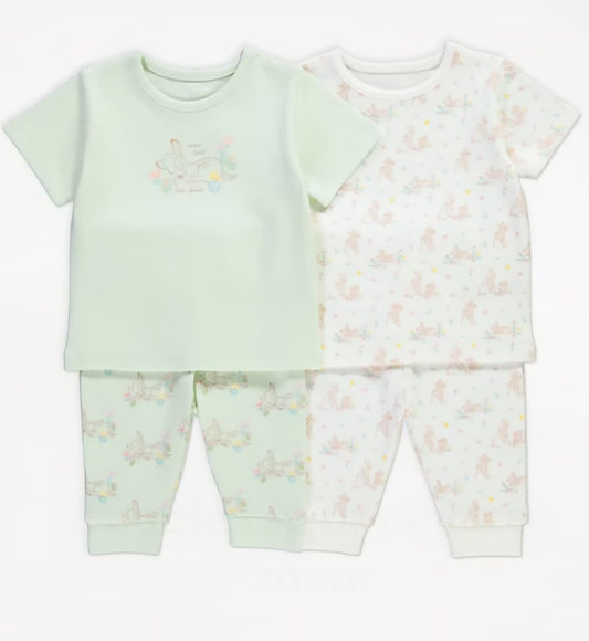 GEORGE DISNEY BANBI SHORT SLEEVE PJ SET PACK OF 2