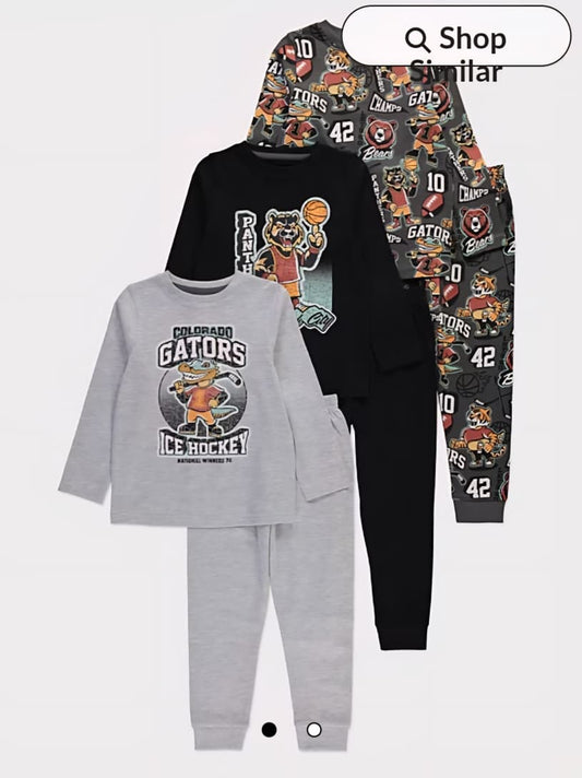 AMERICAN SPORTS TEAM LONG SLEEVE PJ SET PACK OF 3