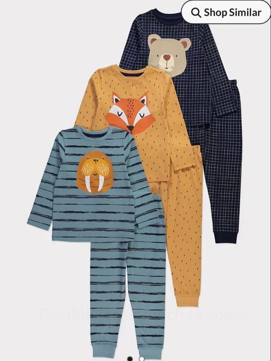 ANIMAL FACE PJ SET PACK OF 3