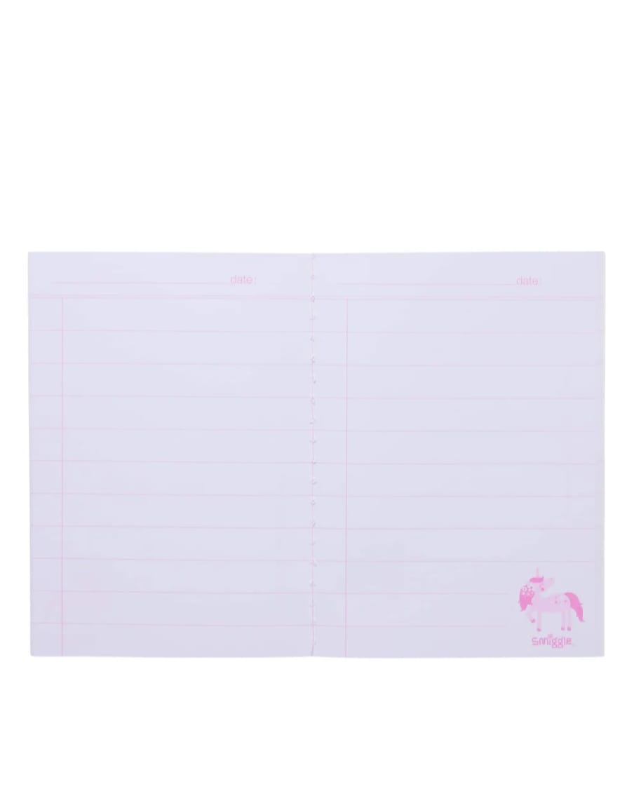 SMIGGLE UNICORN PATTREN BAKPACK WITH COLOUR SET PENICLE SET BOTTLE AND 6 LINEED EXERCISE BOOK