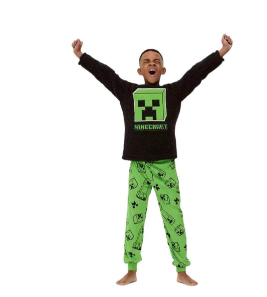 Primark Thick Fleece Minecraft Long Sleeve Pyjama