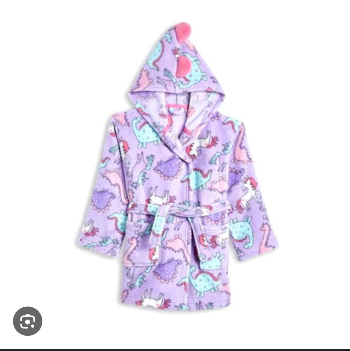 KIDS PURPLE DINO DRESSION GOWN