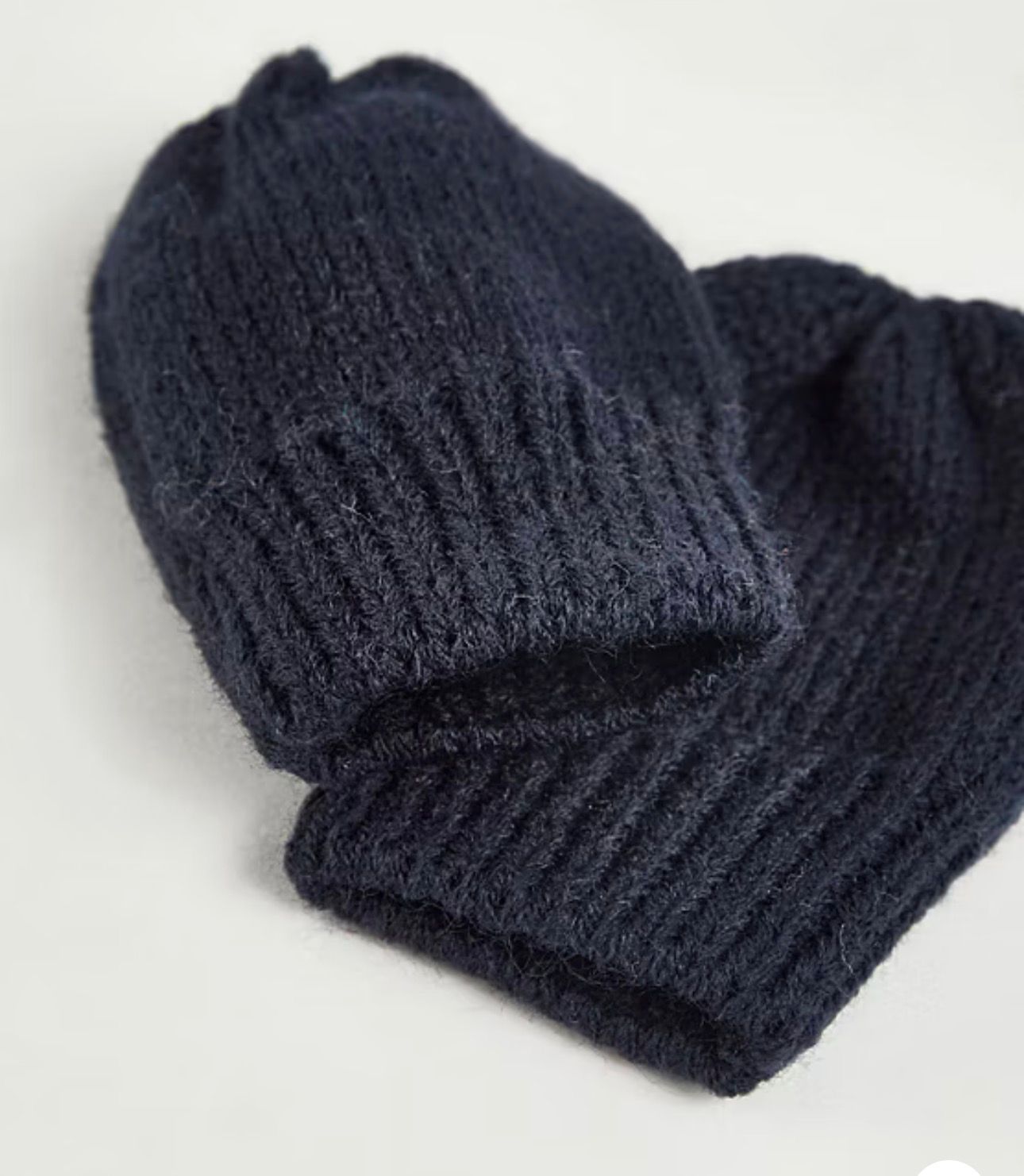 GEORGE NAVY CAR KNITTED BOBBLE HAT AND MITTENS