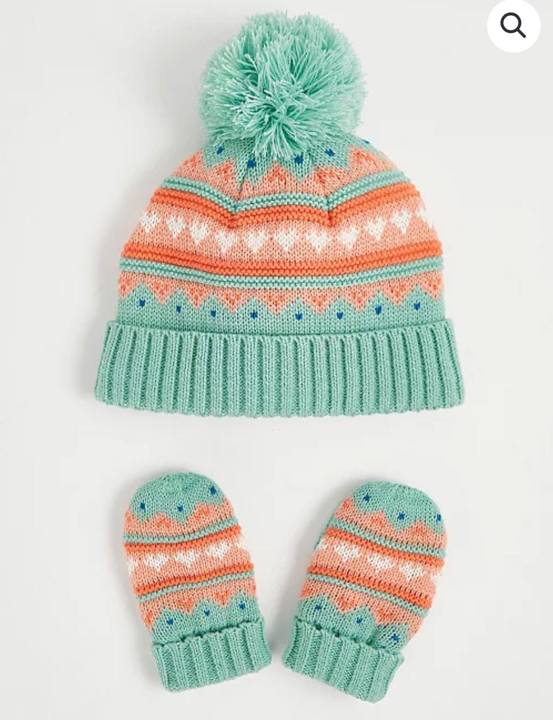 GEORGE FAIRISLE BOBBLE HAT AND MITTENS SET