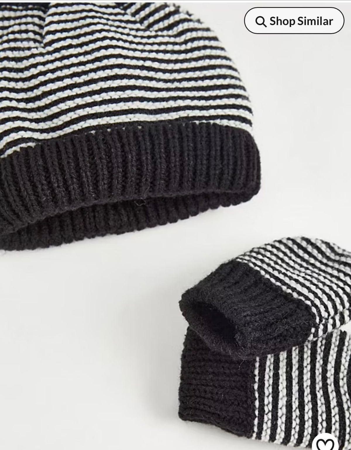 GEORGE STRIPED KNITTED BOOBLE HAT MITTENS AN BOOTIES SET