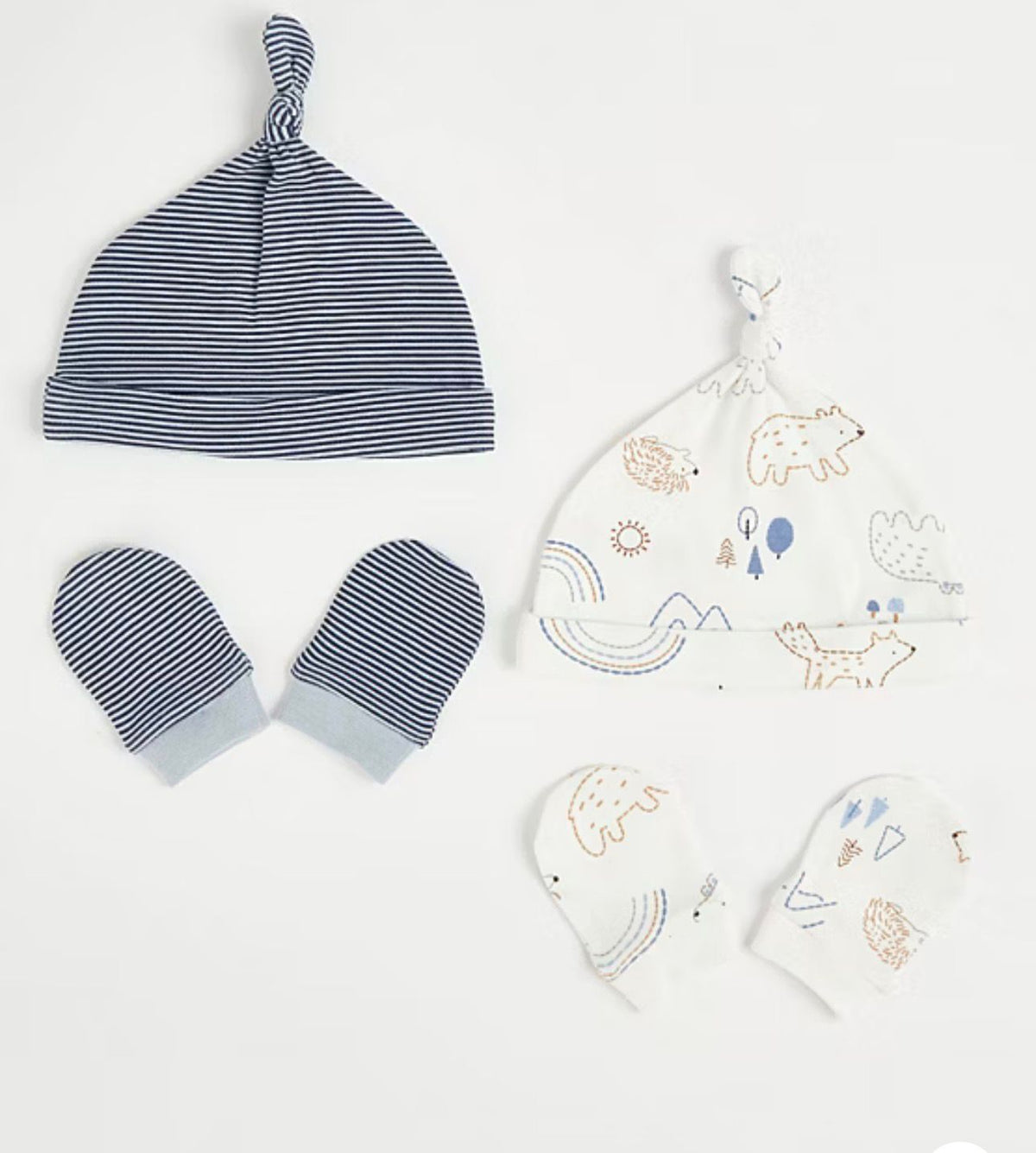 WOODLAND CREATURE HAT AND SCRATCH MITTS PACK OF 2