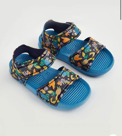GEORGE BLUE DINOSAUR STRAP SANDALS