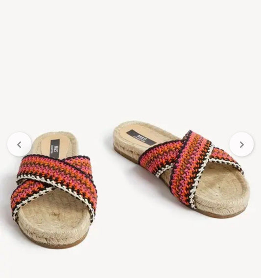 M&S CRISS CROSS STRAP SLIPERS