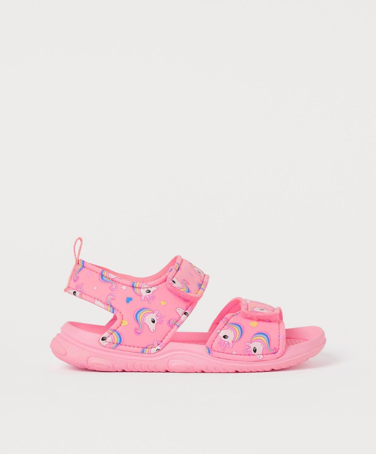 H&M PINK UNICORN PRINTED DOUBLE STRAP SANDALS