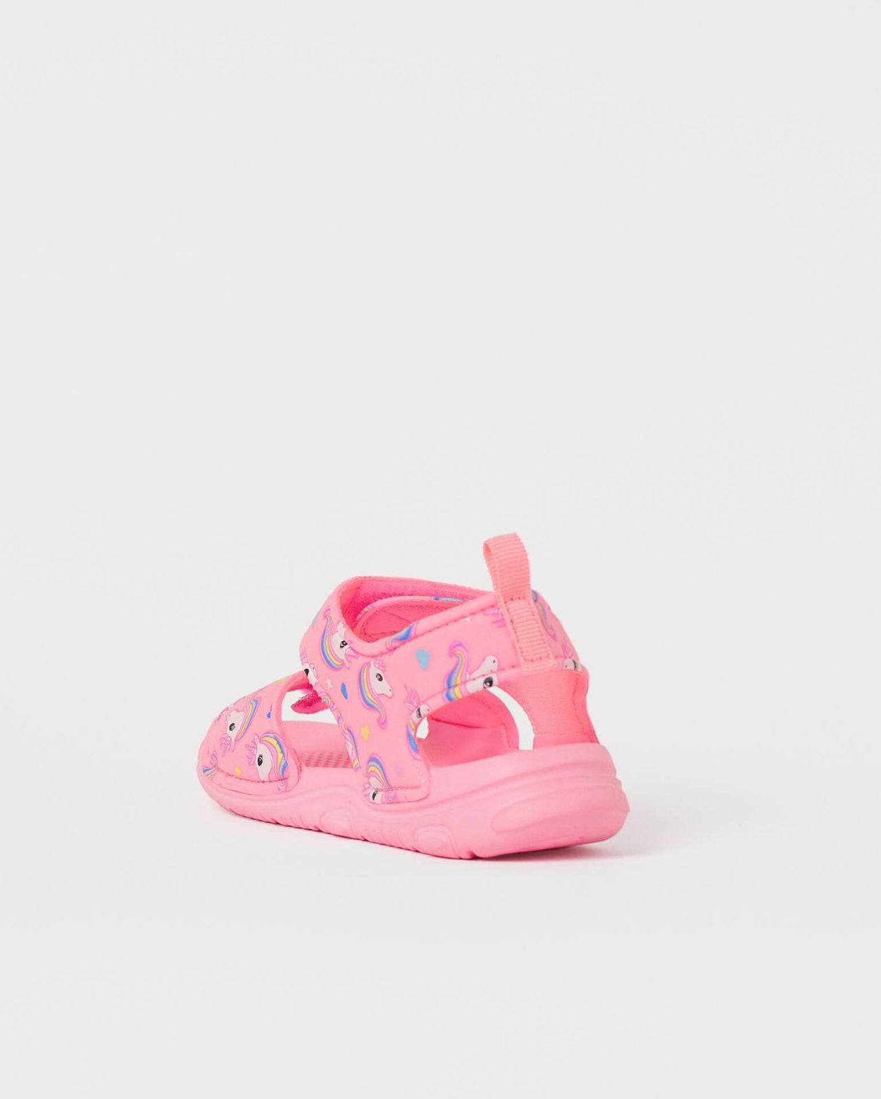 H&M PINK UNICORN PRINTED DOUBLE STRAP SANDALS