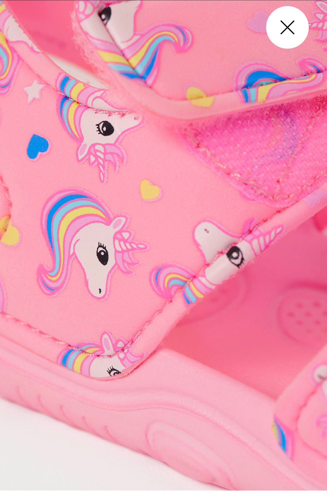 H&M PINK UNICORN PRINTED DOUBLE STRAP SANDALS