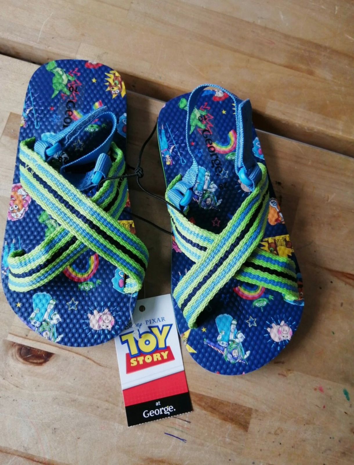 GEORGE DISNEY PIXAR TOY STORY BLUE CROSSOVER SANDALS