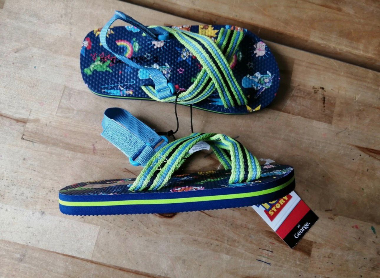 GEORGE DISNEY PIXAR TOY STORY BLUE CROSSOVER SANDALS