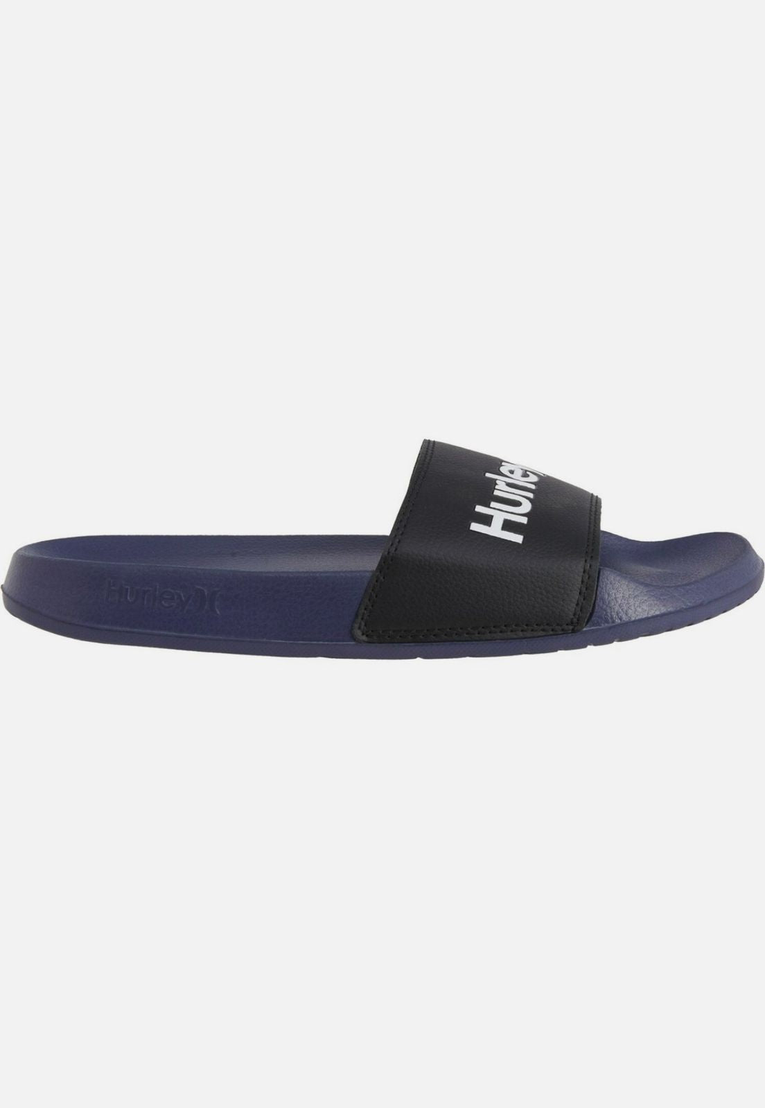 HURLEY MENS BLACK AND NAVY CUSHIONED  SLIDE