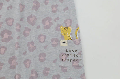 GEORGE COTTON JUMPSUIT LEAPARD PRINT WITH STRAPS ADORNED WITH BOW