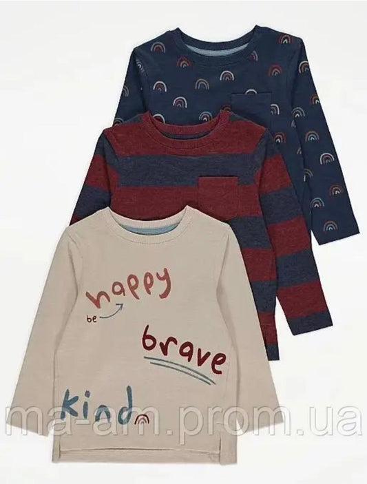 GEORGE RAGLAN LONG SLEEVES T-SHIRT PACK OF 3