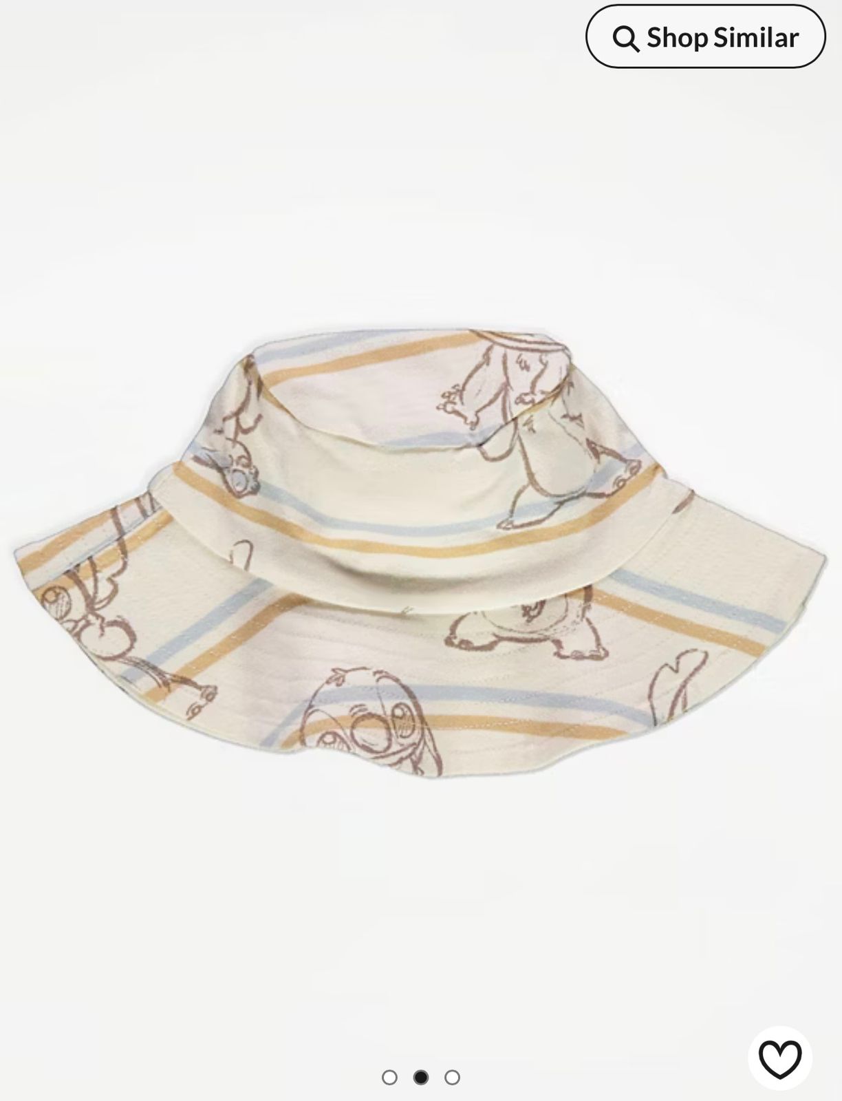 GEORGE LILO & STITCH STRIPED ROMPER AND HAT OUTFIT