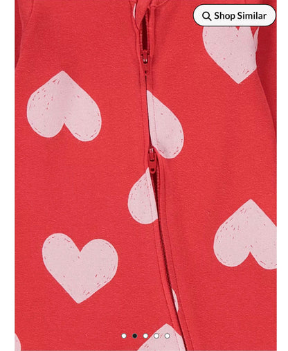 GEORGE HEART 2 WAY ZIP FASTENING SLEEPSUITS PACK OF 3