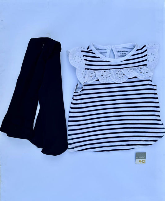 PRIMARK FRILLED SHIRT WITH LEGGINGS