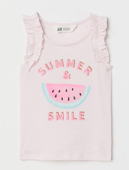 H&M PRINTED JERSEY TOP