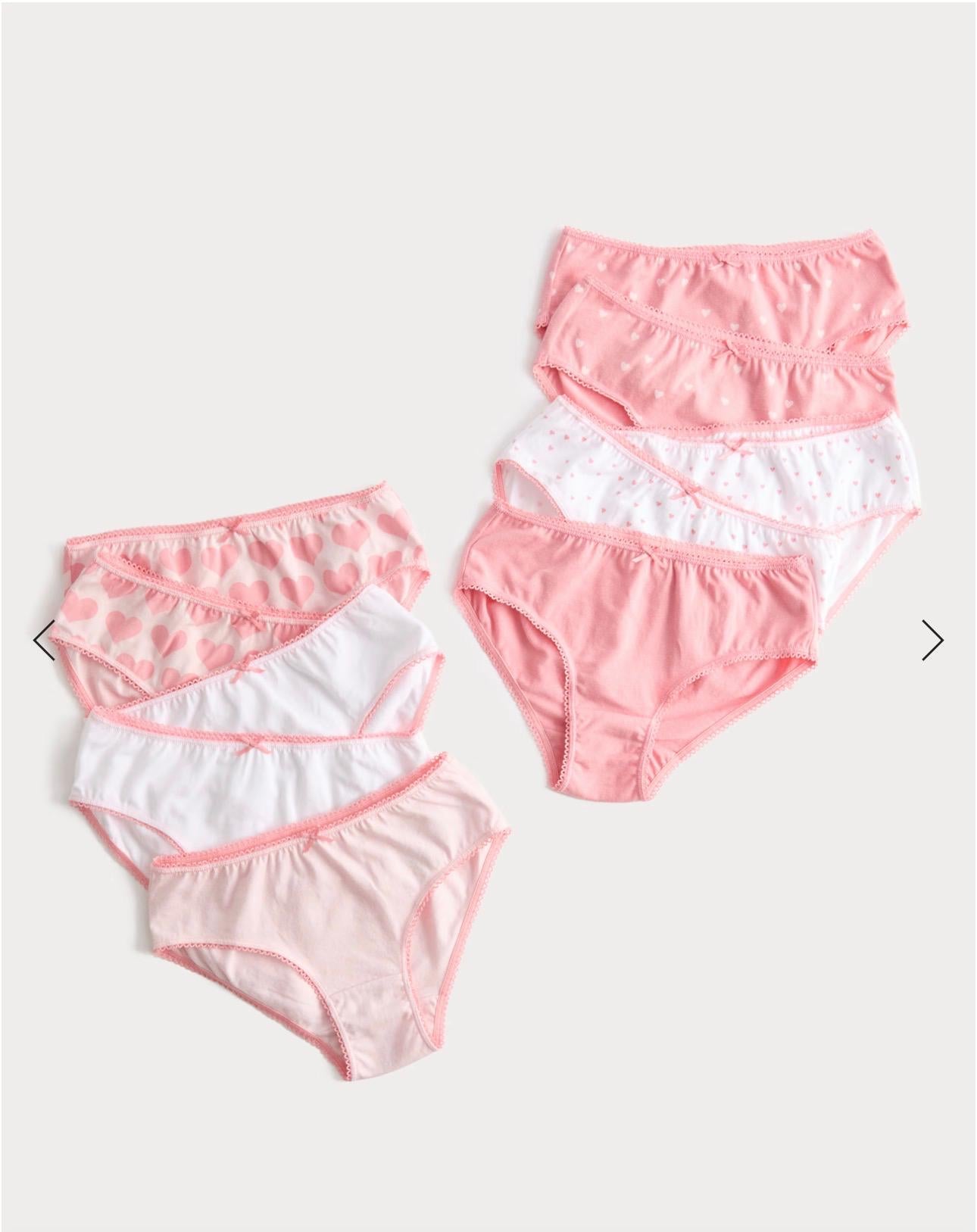 M&S COTTON WITH STRETCH KNICKERS PACK OF 10