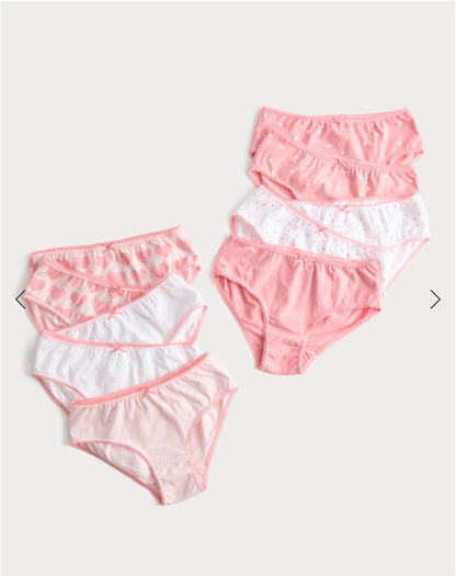 M&S COTTON WITH STRETCH KNICKERS PACK OF 10