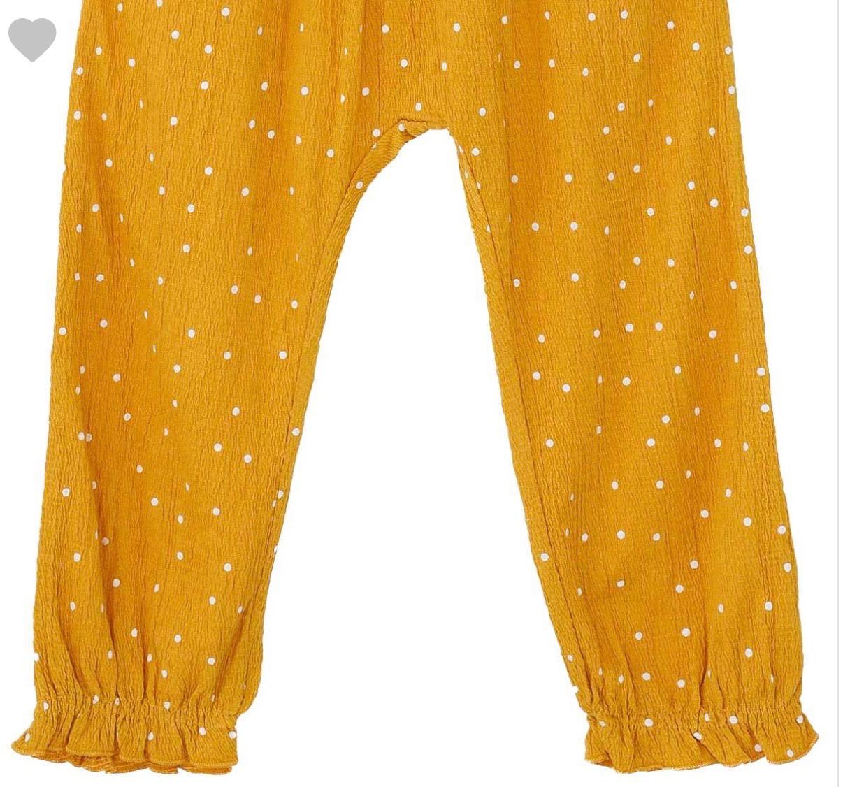 GEORGE POLKA DOT JUMPSUIT WITH WHITE RUFFLED SHORT SLEEVE SHIRT