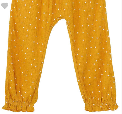 GEORGE POLKA DOT JUMPSUIT WITH WHITE RUFFLED SHORT SLEEVE SHIRT