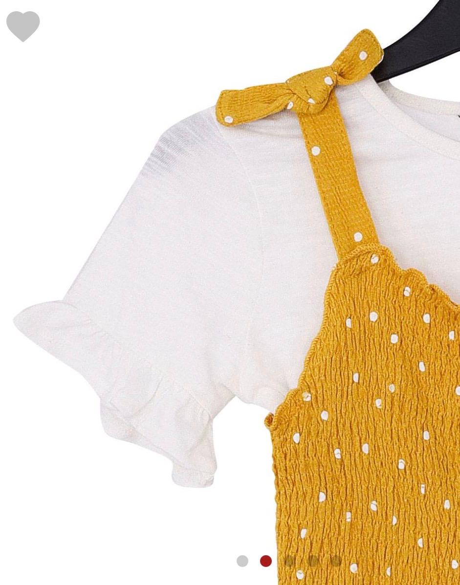 GEORGE POLKA DOT JUMPSUIT WITH WHITE RUFFLED SHORT SLEEVE SHIRT