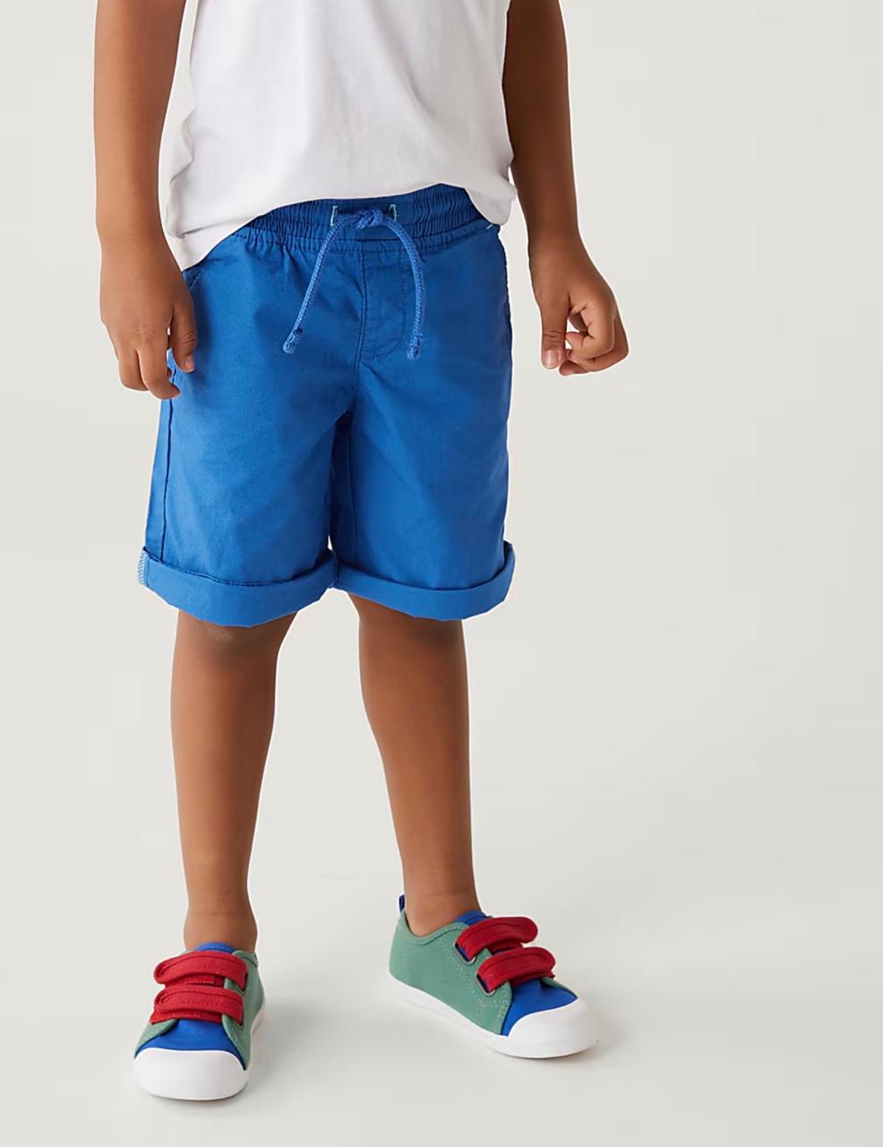 M&S PURE COTTON PLAIN SHORTS PACK OF 2