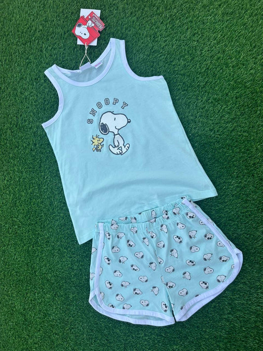 ZARA SNOOPY SHORT & SLEEVELESS SHIRT SET