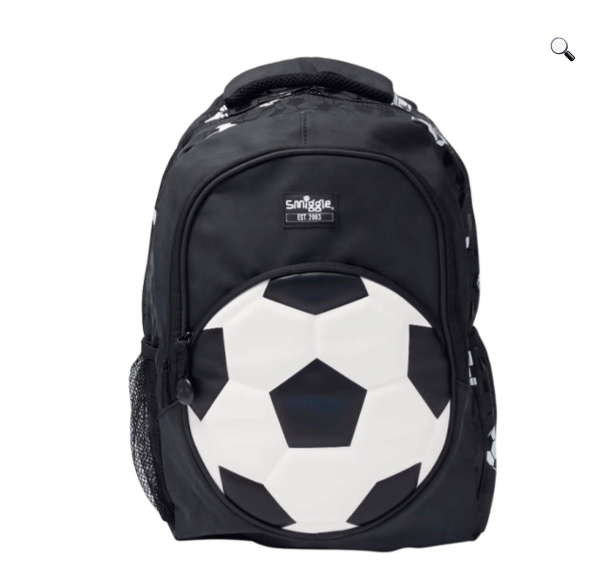 SMIGGLE WHITE BLACK FOOTBALL BACKPACK