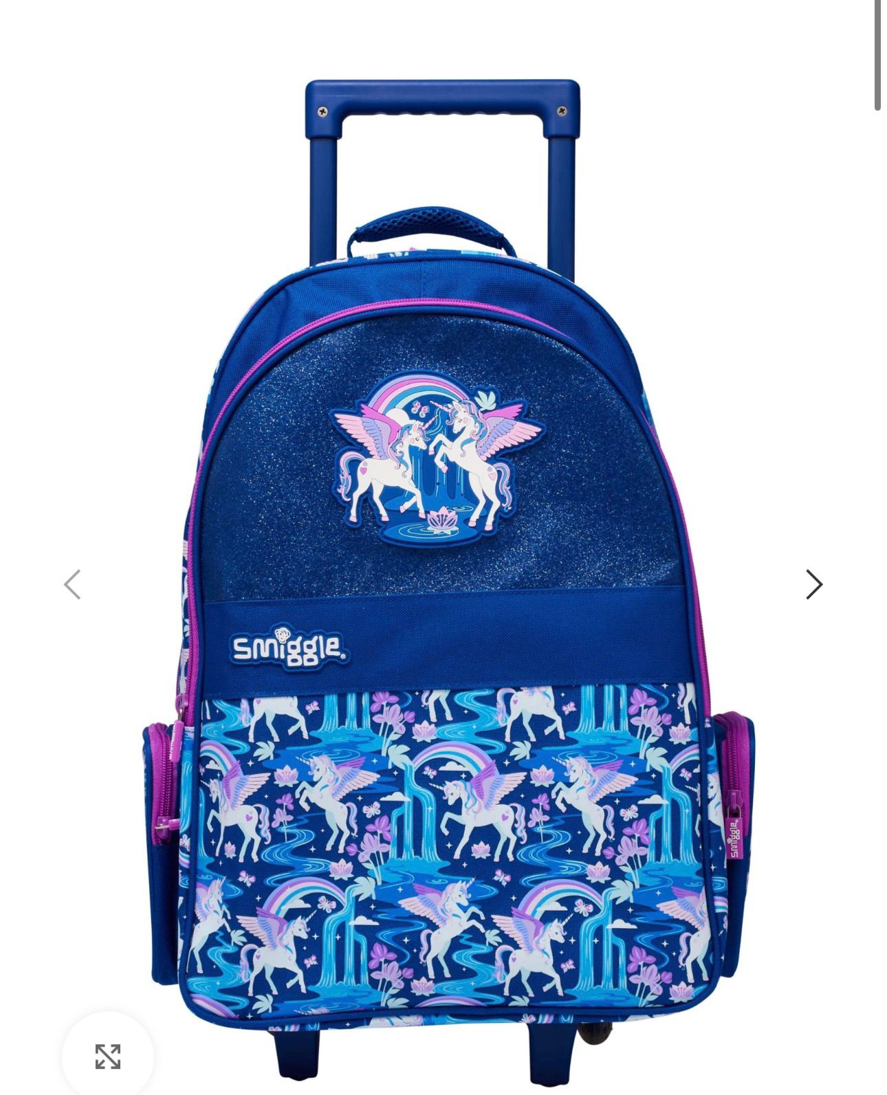 SMIGGLE BLUE UNICORN RAINBOW TROLLEY BACKPACK