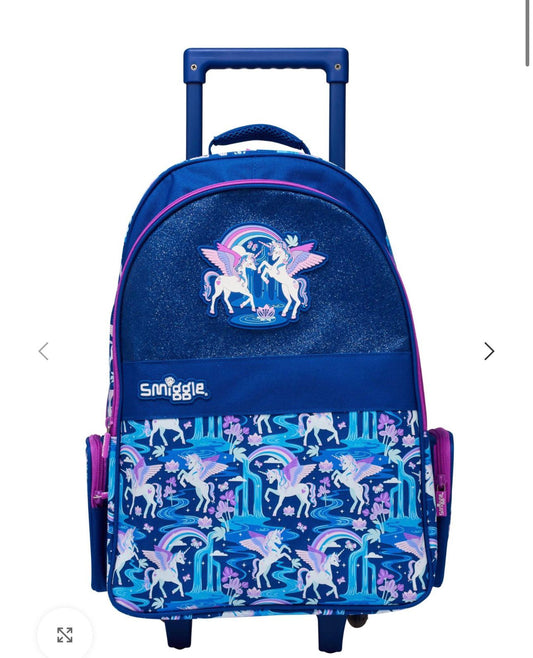 SMIGGLE BLUE UNICORN RAINBOW TROLLEY BACKPACK