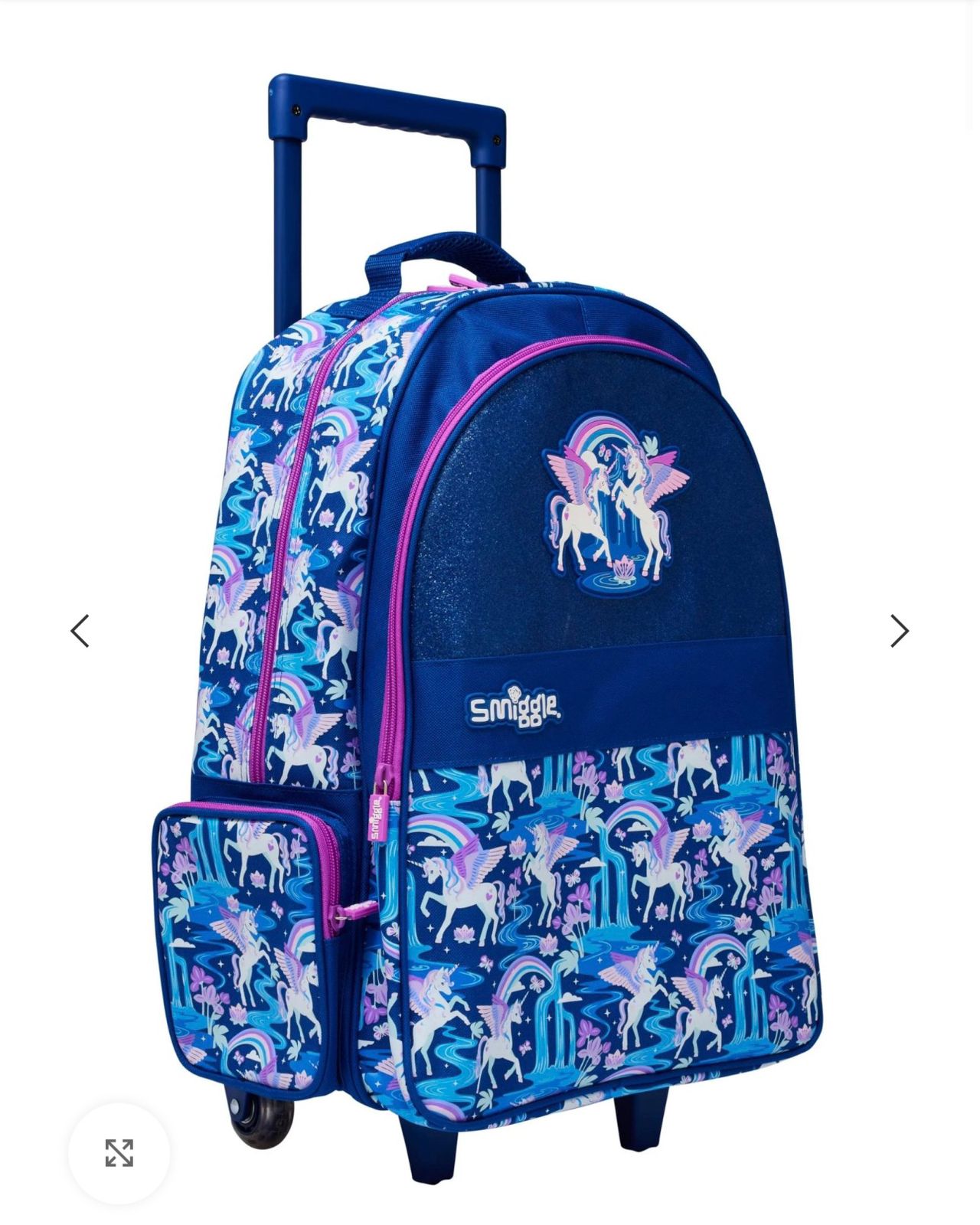 SMIGGLE BLUE UNICORN RAINBOW TROLLEY BACKPACK