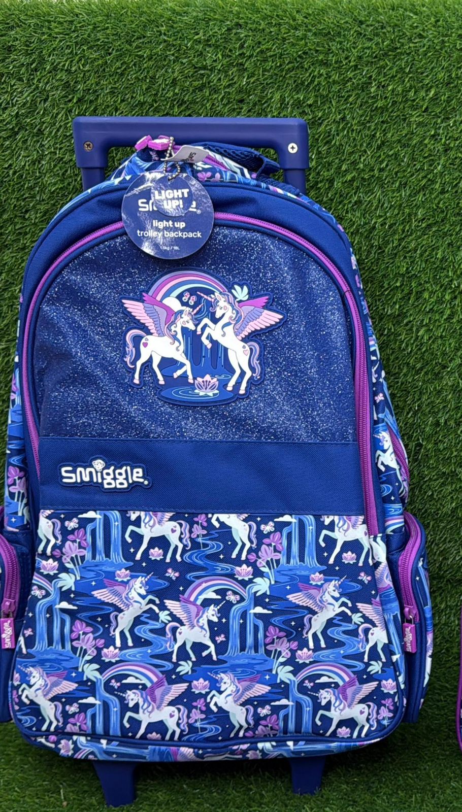 SMIGGLE BLUE UNICORN RAINBOW TROLLEY BACKPACK