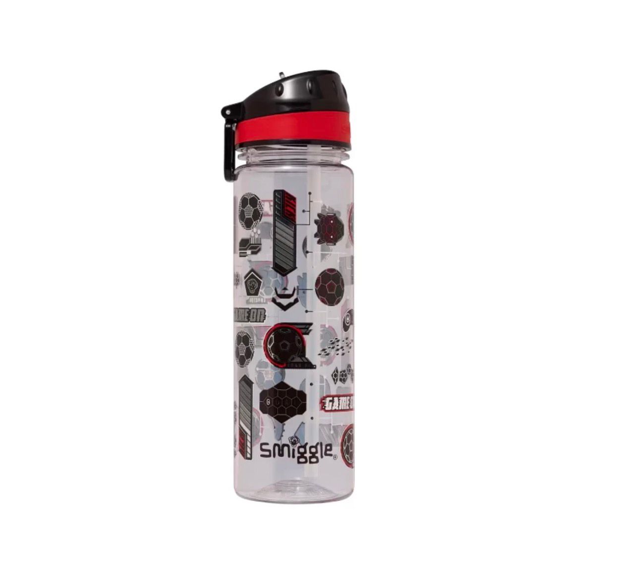 SMIGGLE SIPPER RED FOOTBALL BPA FREE WATER BOTTLE 650ML