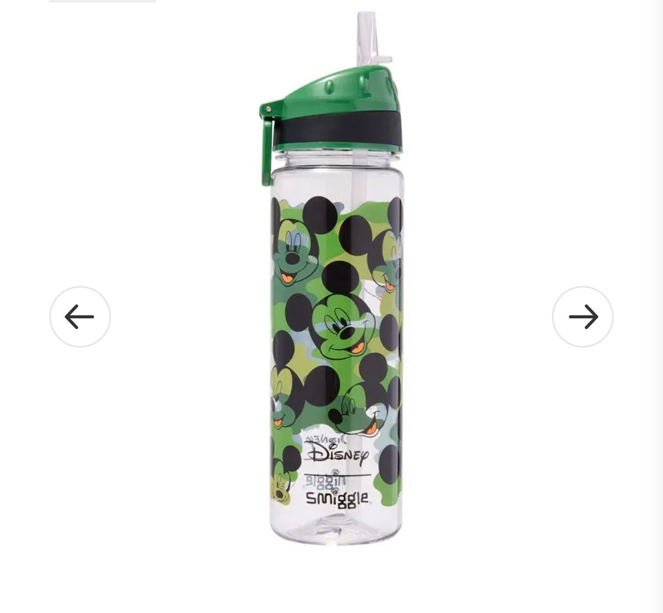 SMIGGLE SIPPER GREEN MICKY MOUSE BPA FREE WATER BOTTLE 650ML
