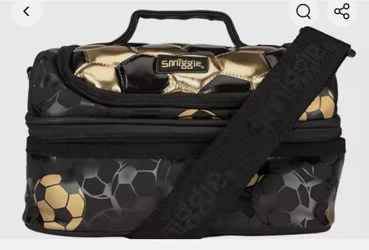 SMIGGLE STRIKER GOLDEN DUBLE BECKER LUNCH BAG WITH STRAP