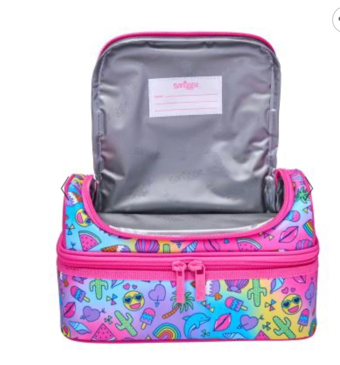 SMIGGLE WONDER WORLD PINK DOUBLE DECKER LUNCH BAG